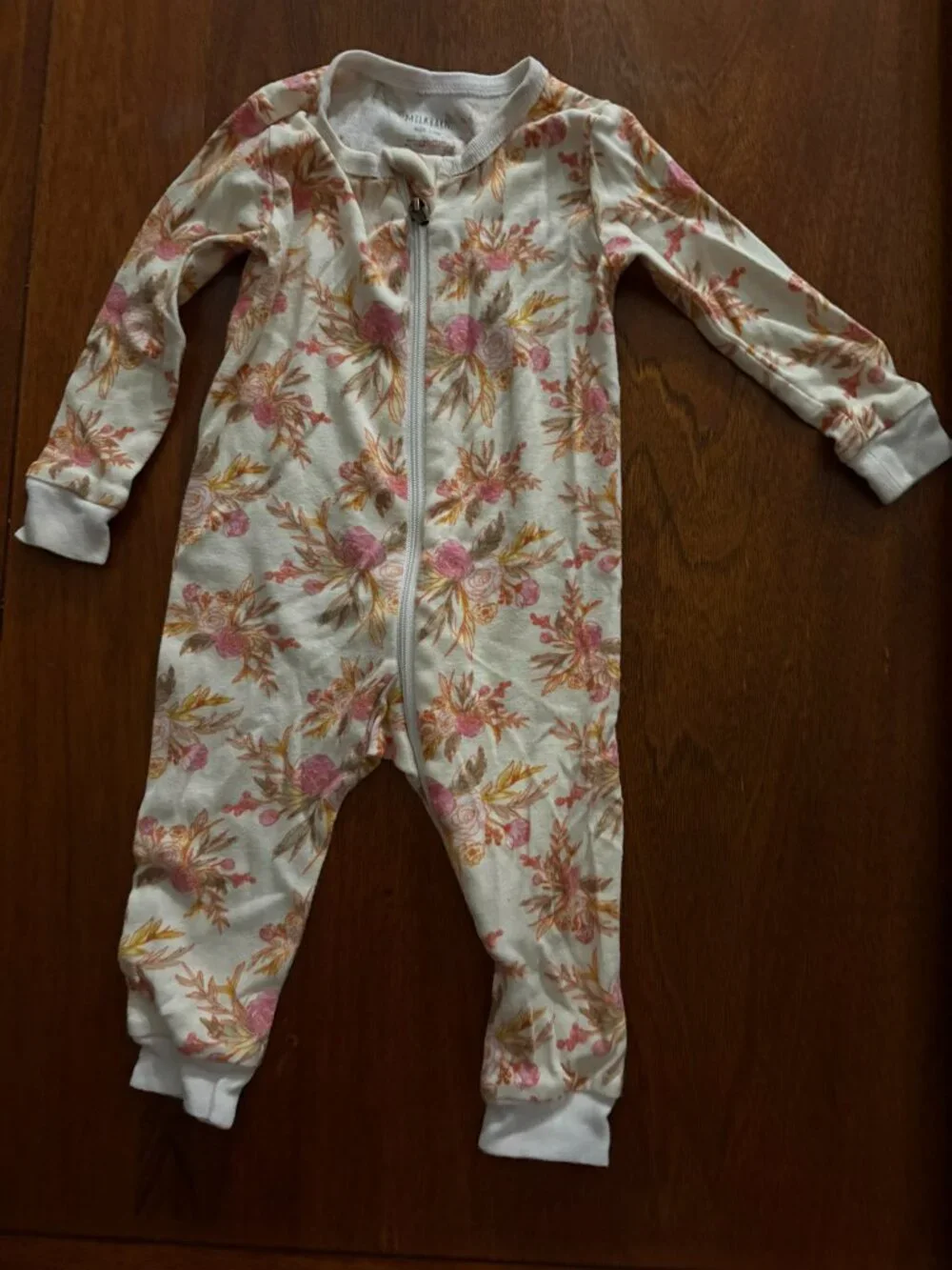 Milk Barn floral organic cotton sleeper, size 3-6 months